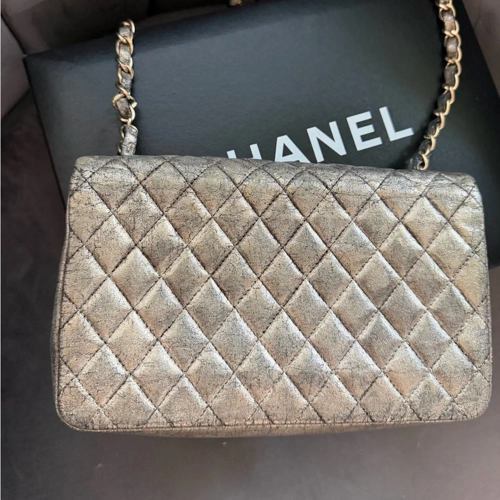 Limited Edition CHANEL Iridescent Classic Flap Bag with Crystal CC Lock - Picture 9 of 17